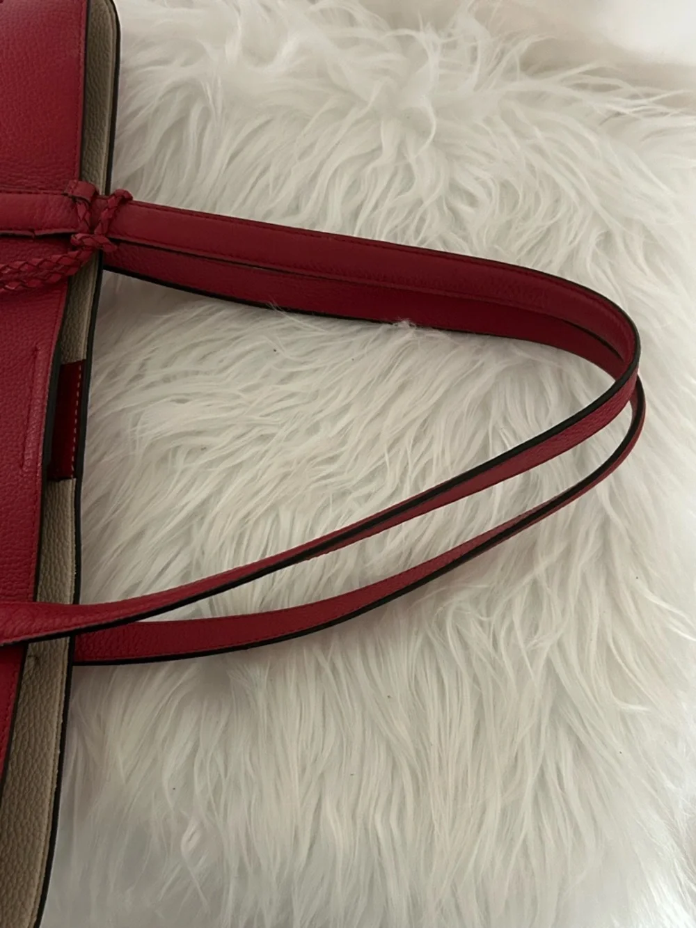 Cole Haan Red Leather Shoulder bag structured tote bag everyday